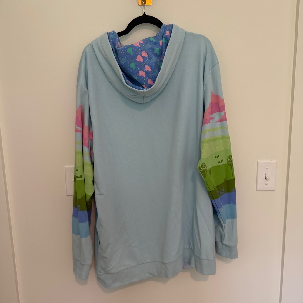 Disney Loungefly Sleeping Beauty Castle Good Fairies Hoodie Blue‎ XL - Picture 2 of 5